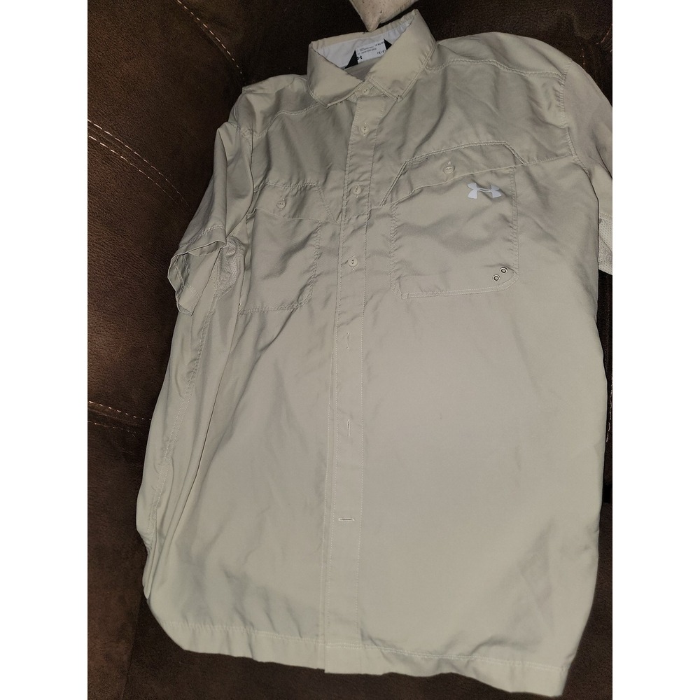 Under armour khaki athletic shirt heat gear‎ size mens large